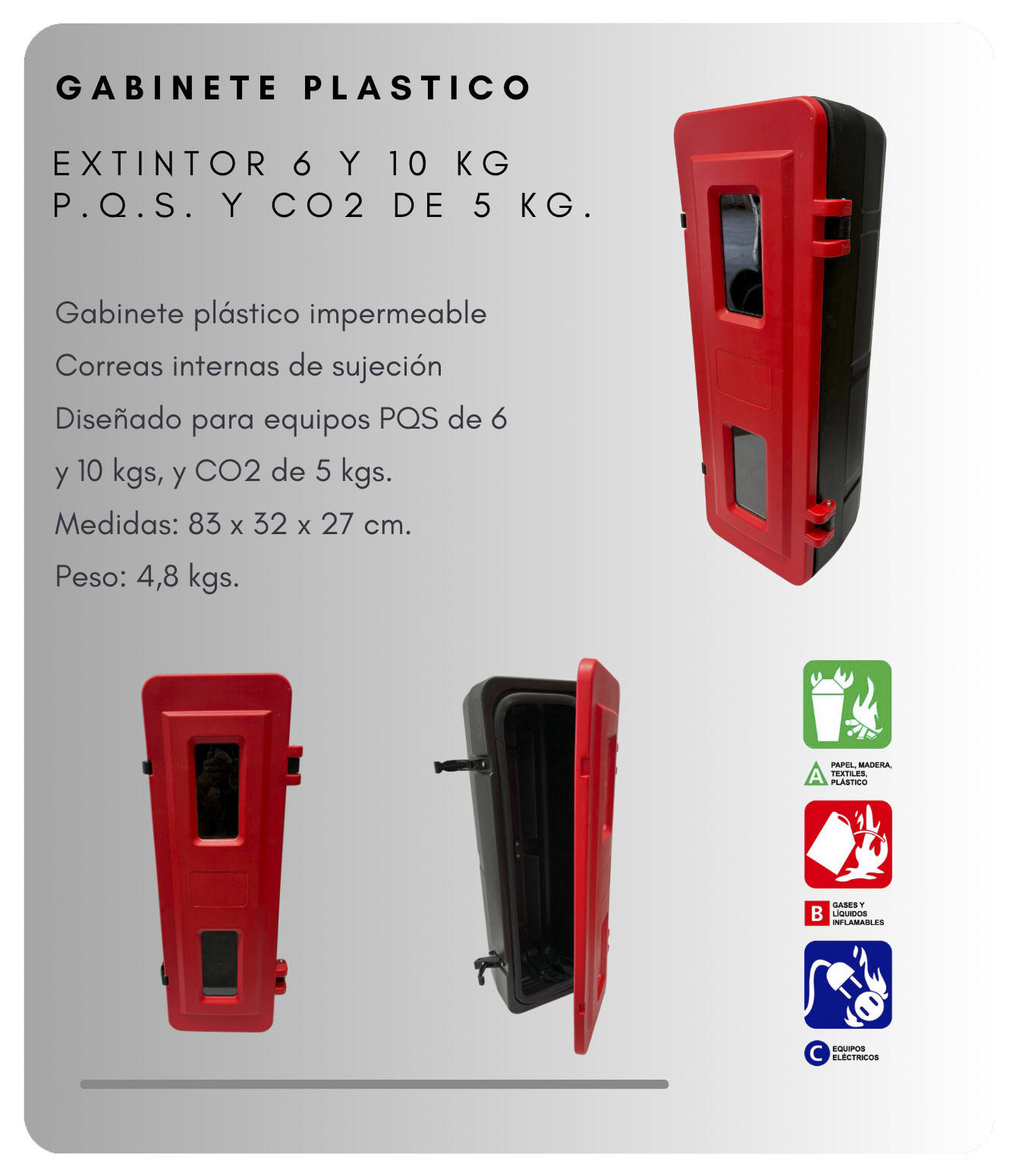Gabinete plástico para extintor de 6 y 10 kilos - Imagen 2
